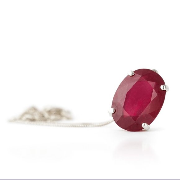 14K. SOLID GOLD NECKLACE WITH NATURAL OVAL RUBY - Picture 4 of 9